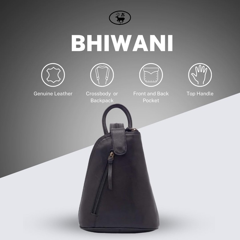 Lloyd Baker London - BHIWANI Genuine Leather Backpack Daypack Crossbody