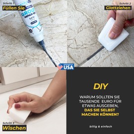 PENTAUSA PentaUSA Dunkelgrau Fugenm?rtel - Fugenkitt Reparatur Anthrazitgrau, Tube zum Reparieren und Erneuern, Reparaturset fr Fugenm?rtel - Restaurieren Von Kachelfugen, mit Spachtel (250 gr - Dunkelgrau)