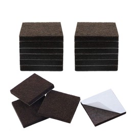 uxcell 16pcs Furniture Pads Square 1 1/2" Self-stick Non-slip Anti-scratch Felt Pads Floors Protector Dark Brown