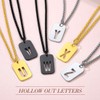 FindChic Men's Dog Tag Necklace Initial Pendant Silver Necklace Letters