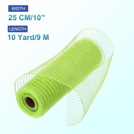 sourcing map 10 Inch Glitter Poly Burlap Mesh for Wreath, Decorative Mesh Fabric Ribbon 10 Yard for Fall Easter Christmas Flower Bow, Light Green