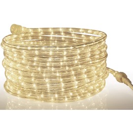 Tupkee LED Rope Light Warm-White - 24 Feet (7.3 m), for Indoor and Outdoor use - 10MM Diameter - 144 LED Long Life Bulbs Rope Tube Lights