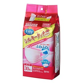 Fitty Silky Touch Mask, Fluffy Ears, 30 Pieces, Slightly Small Size, Pink, PM2.5 Compatible