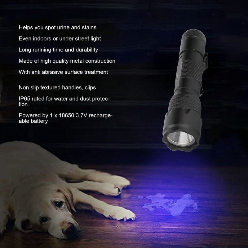 Ultraviolet Flashlight High Brightness Multifunctional Portable UV Flashlight for Pets
