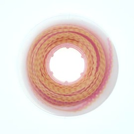 Fuioda15 Feet Two Colored Dental Elastic Powerchains for Braces Orthodontics Ligature Ultra Power Chain Rubber Bands Long Short Continuous (Peach Pink a Yellow, Long)