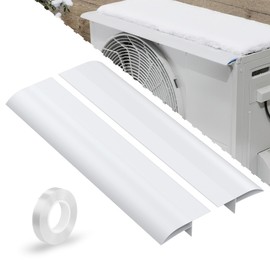 Flamorrow Air Conditioner Snow Guard for Outdoor Unit, 31.5" L Aluminum AC Protector Prevent Rain & Snow, Snow Protection Sheet for Mini Split Air Conditioner, Condenser, Heat Pump System, White