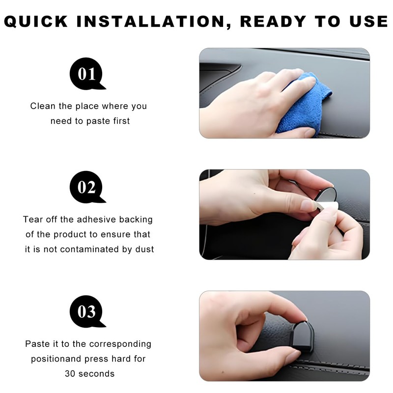 ZNDAW 8PCS Car Dashboard Mini Hooks, Strong Self Adhesive Vehicle