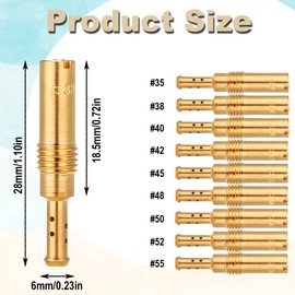 Qiuwanzia 20 Pcs Carburetor Main Jets Kit for PWK Keihin OKO CVK KOSO PE PWM (10 gicleurs principaux 100 105 108 110 115 120 125 130 135 140 10 gicleurs de pilote lent 32 35 38 40 42 45 48 50 52 55)