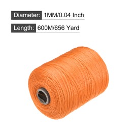 sourcing map Twisted Mason Line Nylon Twine String Cord Orange 600M/656 Yard 1MM Dia for Netting, Landscaping, Home Improvement, DIY Projects, Crafting, Masonry, Gardening