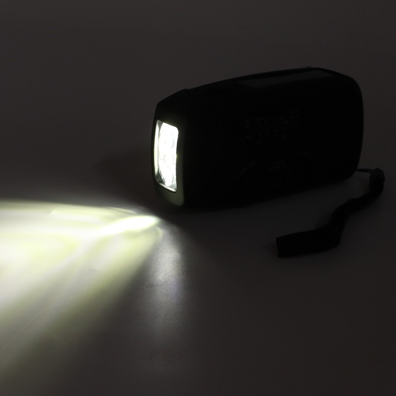 Solar Hand Crank Radio AM FM WB Weather Warning USB