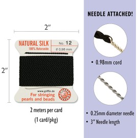 Griffin Bead Cord Silk Black #12