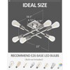 Eidonta 6-Light Semi Flush Mount Ceiling Light Fixture, Modern Brushed