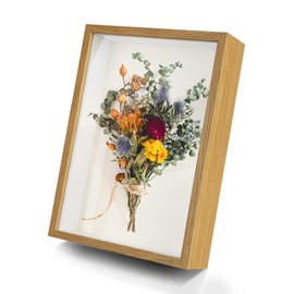 Shadow Box Frame,3D Shadow Box,Deep Display Box Square Photo Frames Desktop or Wall Hanging,Display Case for Memorabilia Pictures Medals Tickets,Memory Box for Display Seashell Flowers Crafts (Wooden)