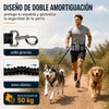 Correa Manos Libres para 2 Perros, Reflectante Correa de Perros，Cierre