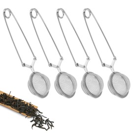 Set of 4 tea tongs made of stainless steel, diameter 4.5 cm, tea strainer for loose tea, fine mesh sieve tongs, the tea ball for optimal tea enjoyment