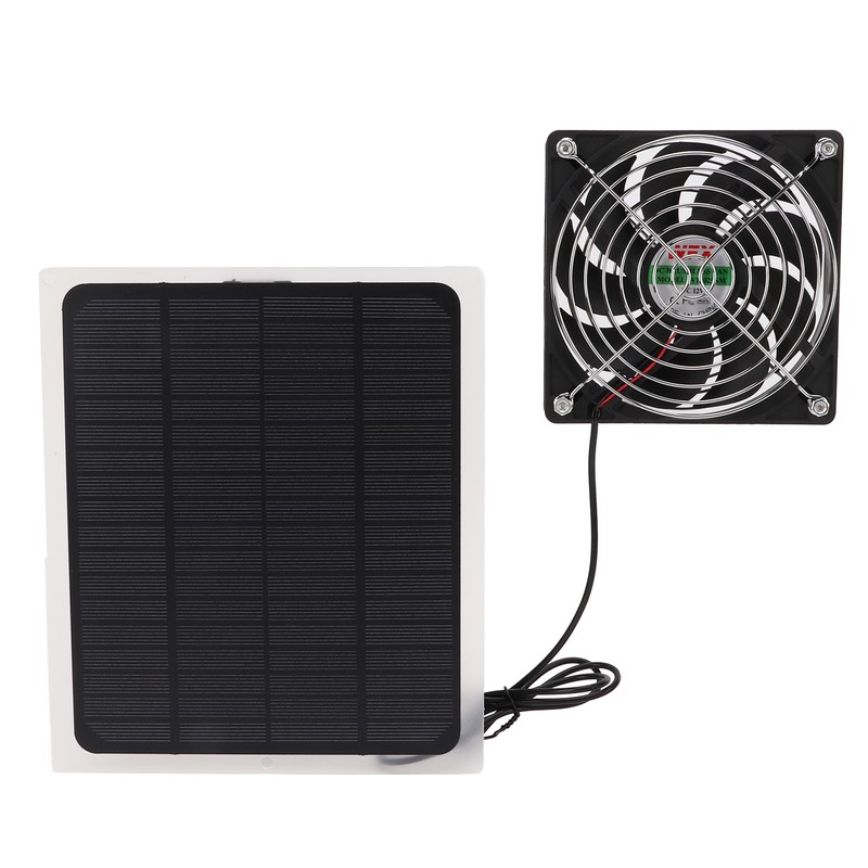 10W Solar Panel Fan Kit Waterproof Cooling Ventilator for Dog