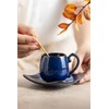 LYEOBOH 3oz Espresso Cups with Saucers, Small Coffee Cups Set