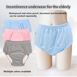 LAROTSUBA Adult Cloth Diaper Underpants,Patient Care Pants,Incontinence Underwear,Reusable Absorbent Urinary Briefs for The Elderly,Disabled,Postpartum,2 Pack(Pink,XL)