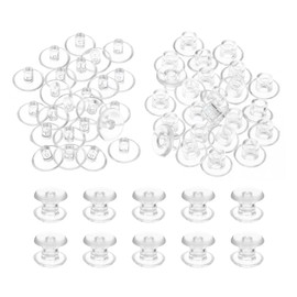 PATIKIL M5x4mm Plastic Binding Post, 24 Sets Plastic Chicago Screws Binding Screw Rivet Post Press-on Buckle for Leather Scrapbook Photo Albums, Transparent