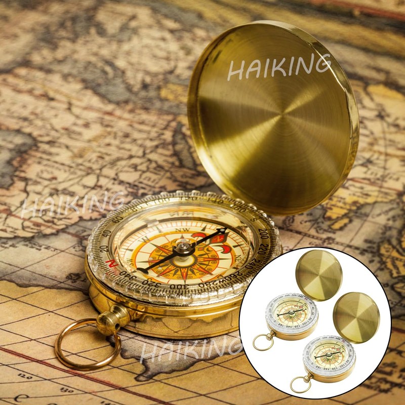 HAIKING Metal Pocket Compass, 2 Pcs Camping Survival Compass for