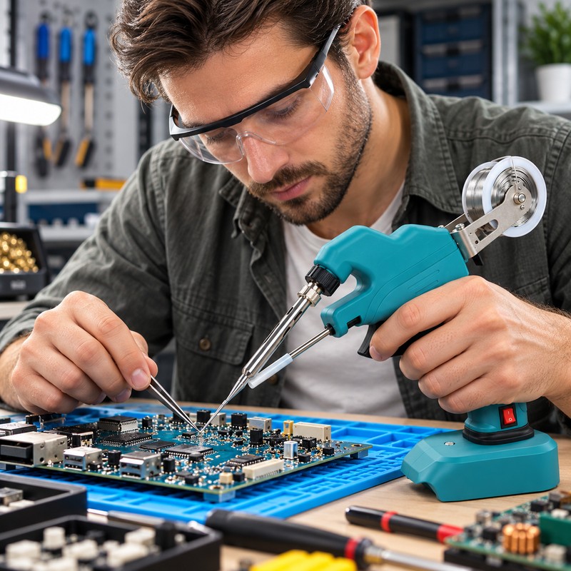 Cordless Soldering Gun for Electronics Repair – Automatic Solder Wire