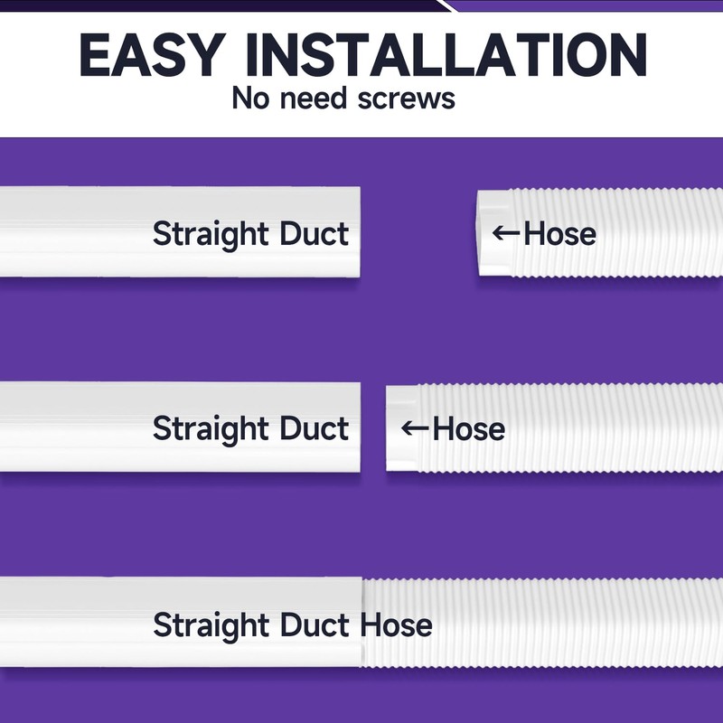 Cestluck 3" Width x 1.6 Ft Flexible Duct, PE Material,