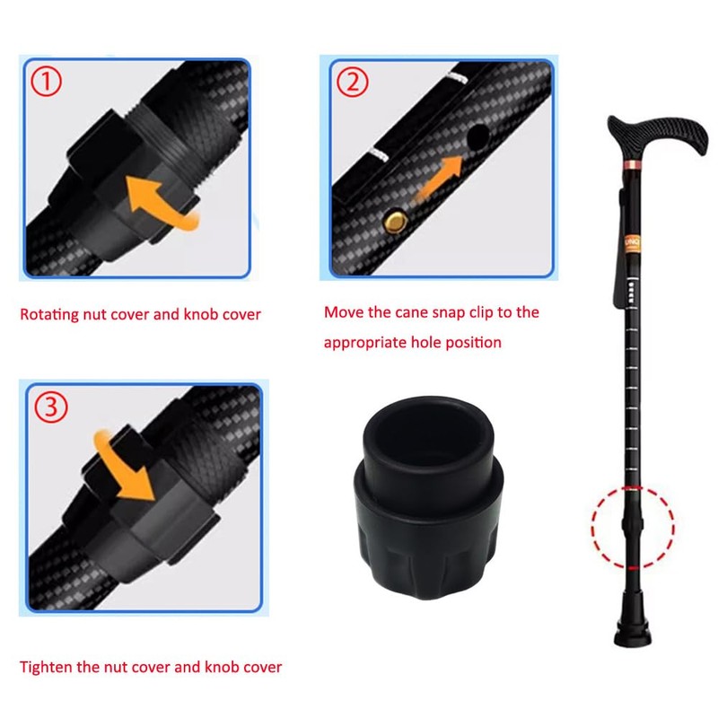 DeaHea 2 Pack Walking Cane Tightening Nut Replacement Walking Stick