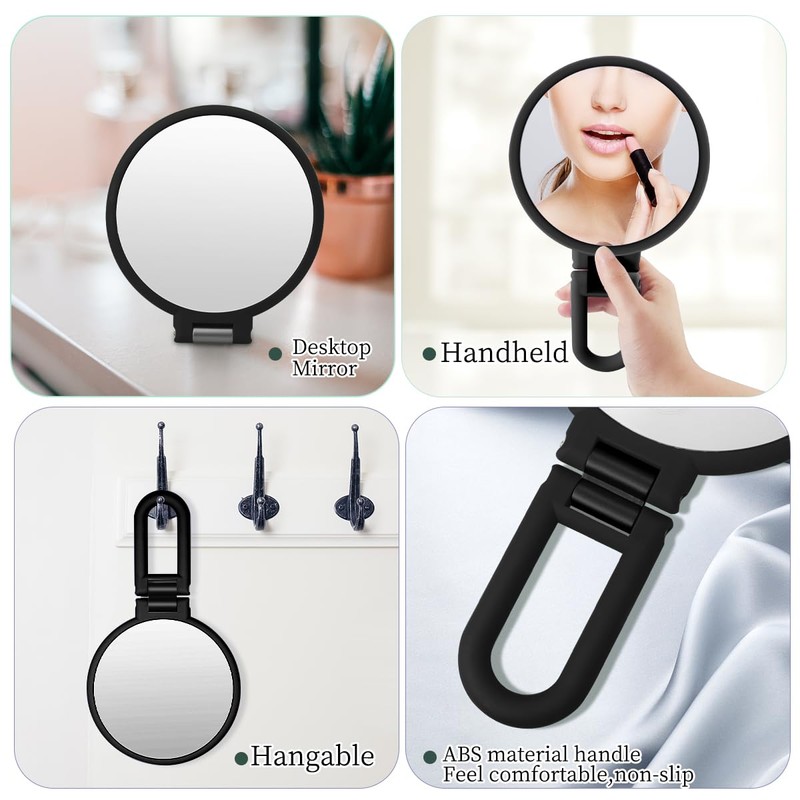 MGLIMZ 1X 15X Magnifying Hand Held Mirror,Double Side Folding Hand