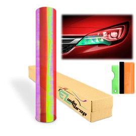 Free Tool Kit 12"x24" (1FT x 2FT) Chameleon Neo Red Headlight Taillight Fog Light Side Marker Vinyl Tint Film Self Adhesive