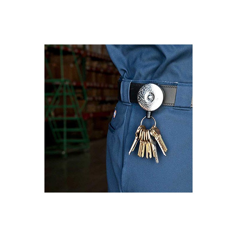 KEY-BAK オリジナルシリーズ 伸縮式キーリール ステンレススチール製のバネとケブラー/チェーンテザー付き 1948年設立 米国製 48" Kevlar (8 oz.