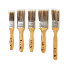 Lick Bamboo 5 Pack Paint Brush Set – Sustainable, Eco Paint Brushes, Small & Large Brushes, Gloss, Varnish, Emulsion, Paint Brush Set for Decorating, Soft Paintbrushes