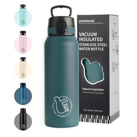 UZSPACE Children's Water Bottle, Stainless Steel, 700 ml, Double-Walled Insulated Bottle with Flip Lid, One-Click Closure, Leak-Proof, Metal Water Bottle for Girls and Boys for University, School,
