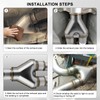 Mupera 2.5 Inch Exhaust Y Pipe, 2.5" Single to 2.5"