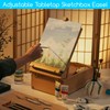 MEEDEN Large Tabletop Easel Sketchbox, Adjustable Solid Beech Wood Desktop