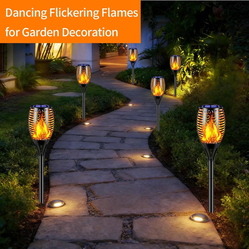 Aigleya Solar Lights Outdoor Flickering Flame Solar Torch Lights Waterproof