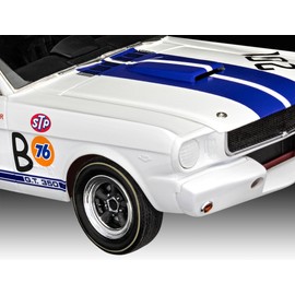 Revell 67716 Model Set 1965 Shelby GT 350 R 1:24 Scale Unbuilt/Unpainted Plastic Model Kit with Contacta Professional Glue, Paintbrush & Selected Aqua Color Paints