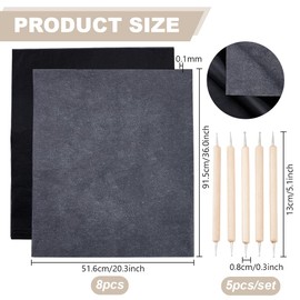 PH PandaHall 8 Sheets Carbon Papers with 5pcs Tracing Stylus Graphite Transfer Paper 20.3x36 Inch Waxed Carbon Transfer Paper Embossing Tools Tracing Dotting Tools for Sketch Drawing Wood Paper Canvas