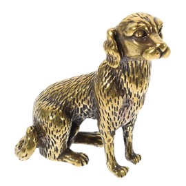 ABOOFAN 1Pc Solid Brass Dog Sculpture Antique Dog Figurine for Home Garden Decoration All Weather Material for Indoor and Outdoor Use