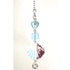 Blue Glass Shell and Heart Ceiling Fan Pull