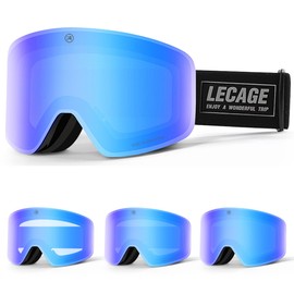 LECAGE Color Changing Ski Goggles, Photochromic Lens, Photochromic Lens, Snowboard Goggles, OTG Wide Field of View, Compatible with Glasses, 100% UV Protection, Impact Resistant, Anti-Fog, Breathable