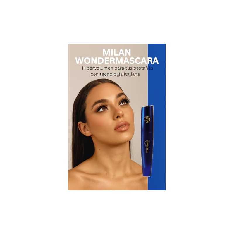 Terramar Milan Wondermascara, Máscara de Pestañas de Volumen Extremo, Negro