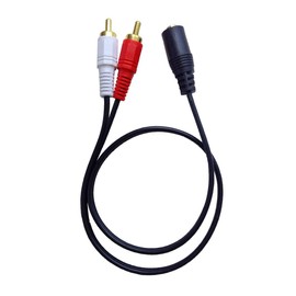 Besmelody 3.5mm Stereo Female to 2 Male RCA Plug Splitter Adapter Audio Y Cable -1 Feet 2-Pack