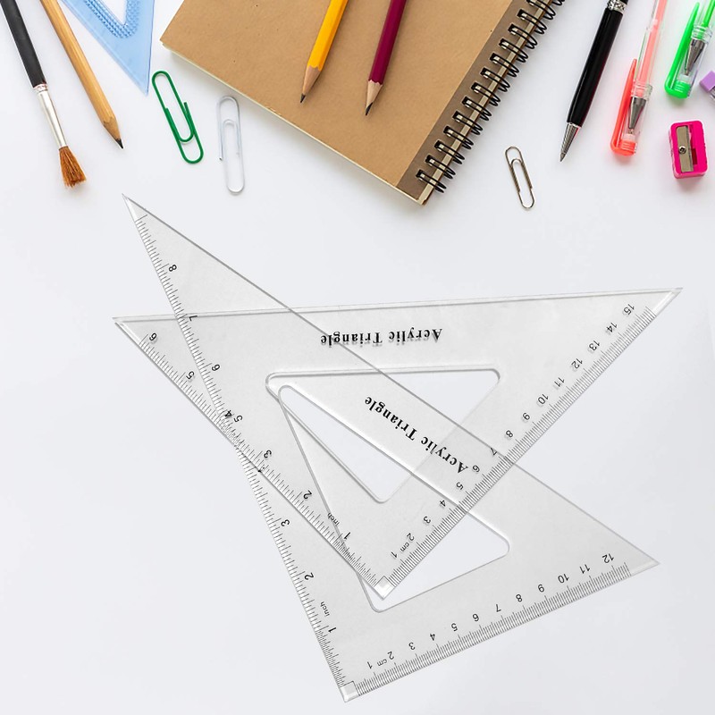 Coopay Large Triangle Ruler Set Square, 30/60 and 45/90 Degrees,