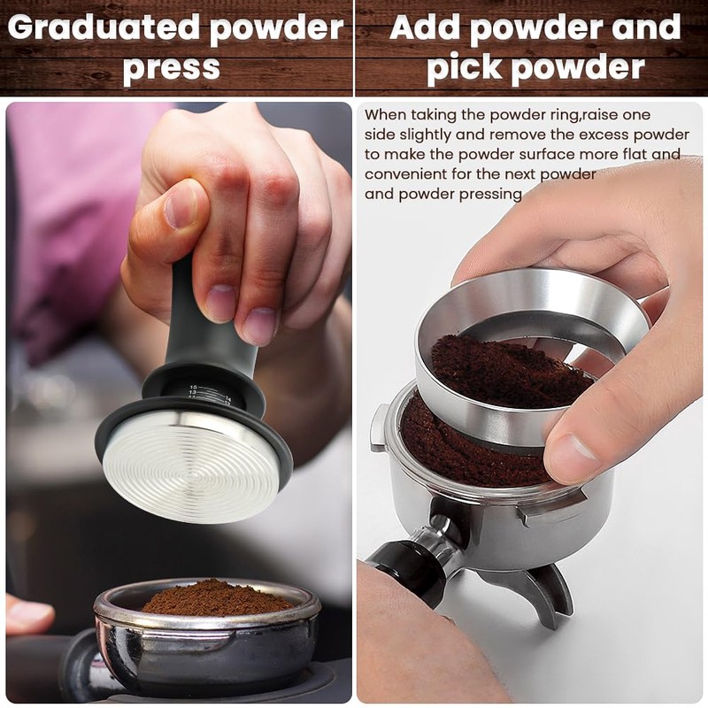 51mm Espresso Accessories Kit, Spring Loaded Hand Tamper with Base