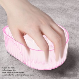 Cuenco para Remojo de Uñas, Cuencos para Manos de Manicura Tazón para Remojo de Manos Acrílico Suavizar la Piel Muerta Limpiar la Bandeja de Remojo de Uñas para Salón de Belleza (Rosa transparente)
