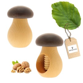 HOFMEISTER® Mushroom Nutcracker Made of Beech Wood, Handmade in Europe, Cracks Each Nut with Little Strength, Ideal for Children, Nut Shells Stay in the Cracker