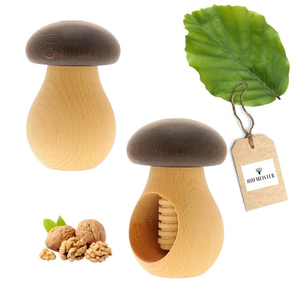 HOFMEISTER® Mushroom Nutcracker Made of Beech Wood, Handmade in Europe,