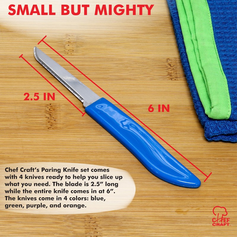 Chef Craft Select Paring Knife Set, 2.5 inch blade 6