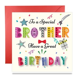 Papa Prints Birthday Cards for Brother Adult Birthday card for Brother (145 x 150 mm) Birthday Card with Envelope Special Brother Birthday Cards Funny Big Brother Card Funny