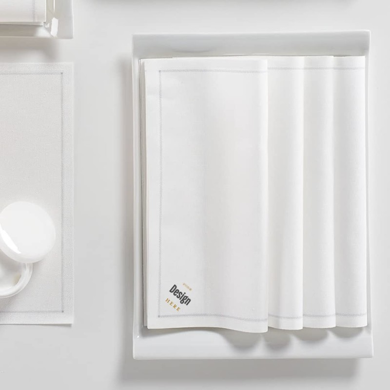 MY DRAP White Cotton Disposable Hand Towels, Create and Customize